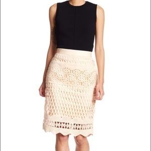 Kendall + Kylie Crochet Lace Womens Pencil Skirt